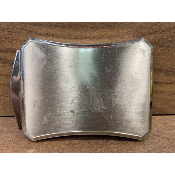 VINTAGE VANITY POWDER COMPACT SILVER CASE, PATENT 1802796 MADE IN USA - Picture 2 of 8